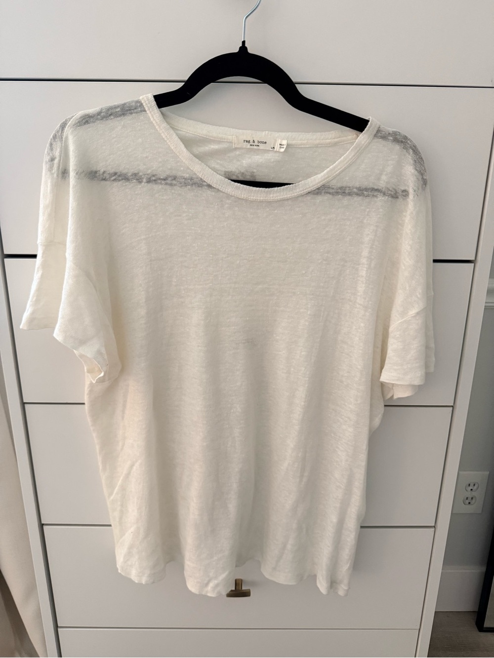 rag & bone Cream Short-Sleeve Crewneck Tee